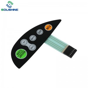 OEM chất lượng cao 6 nút bàn phím màng dập nổi với đầu nối